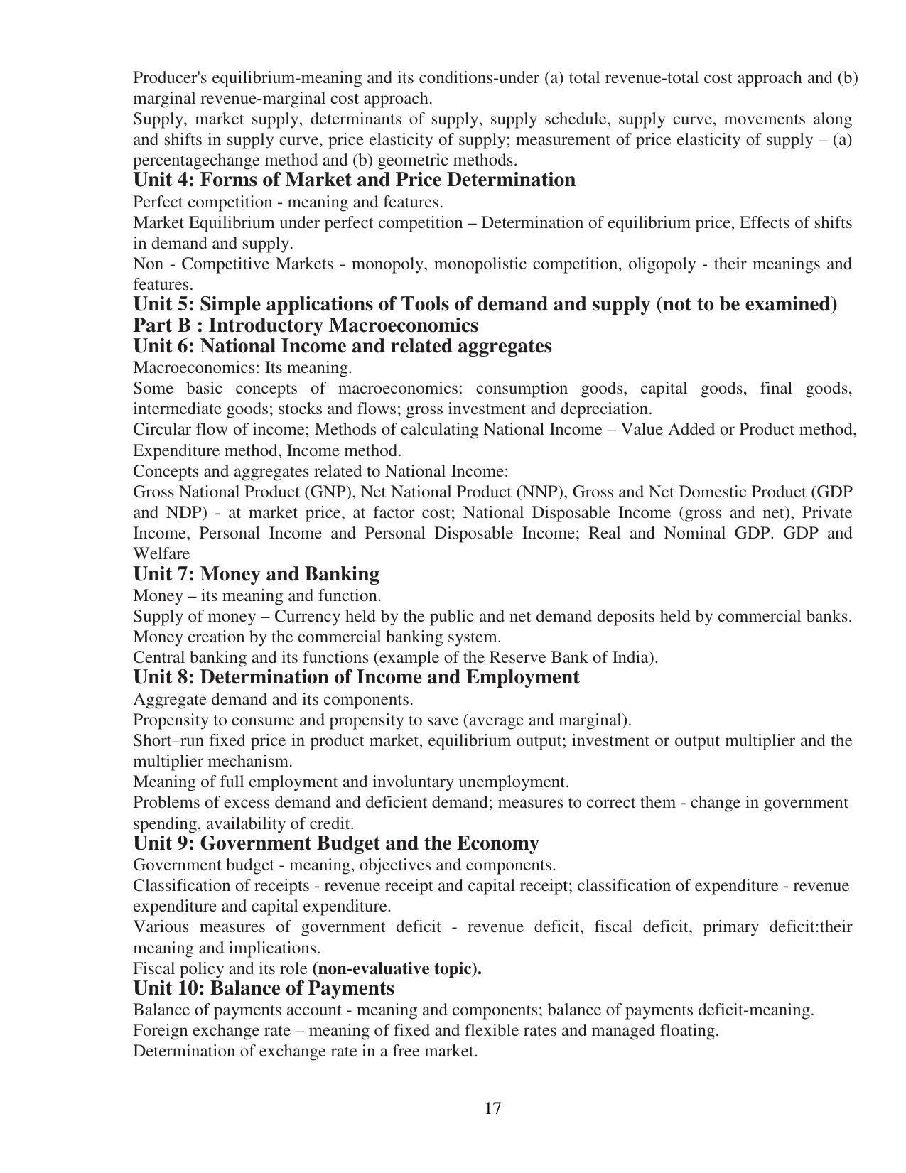 UBSE Class 12 Syllabus - Page 17