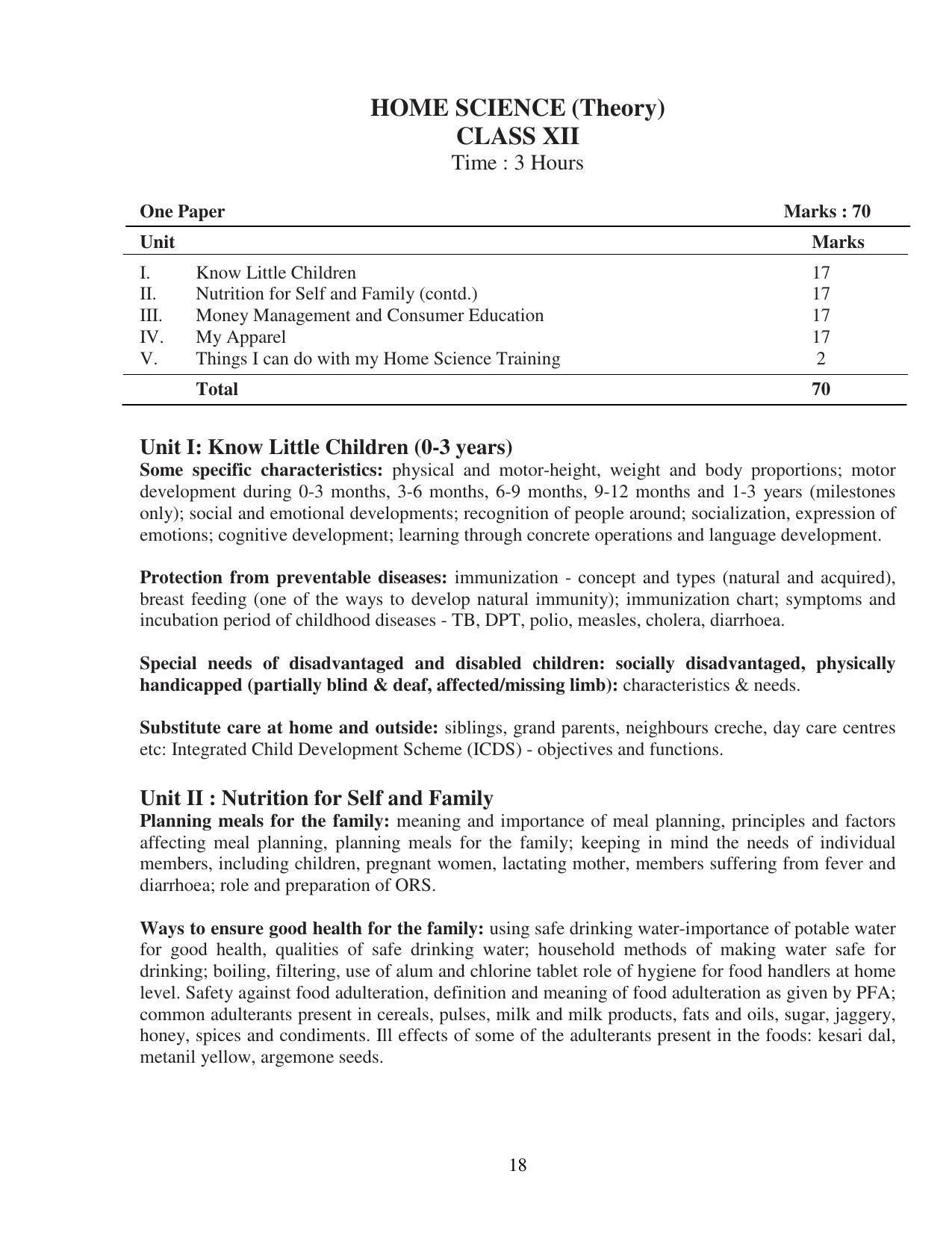UBSE Class 12 Syllabus - Page 18