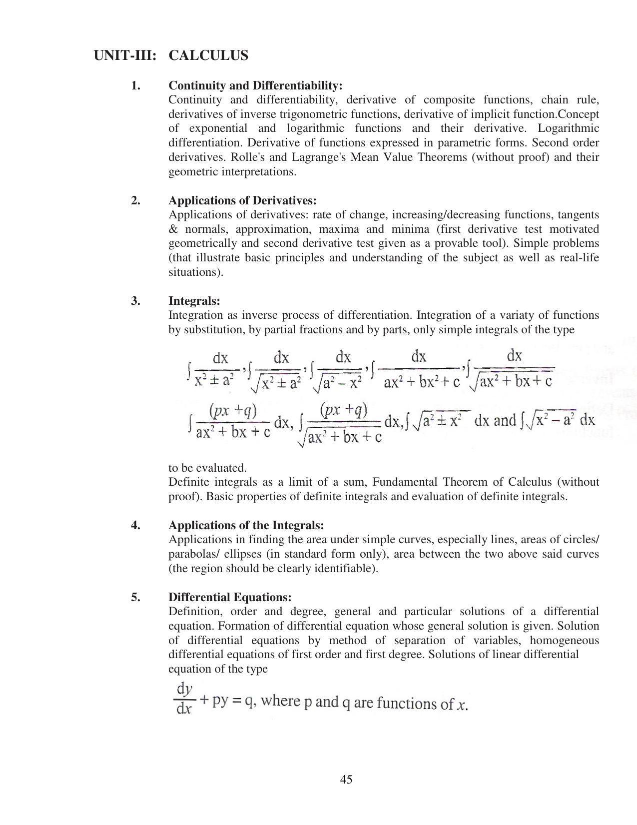 UBSE Class 12 Syllabus - Page 45