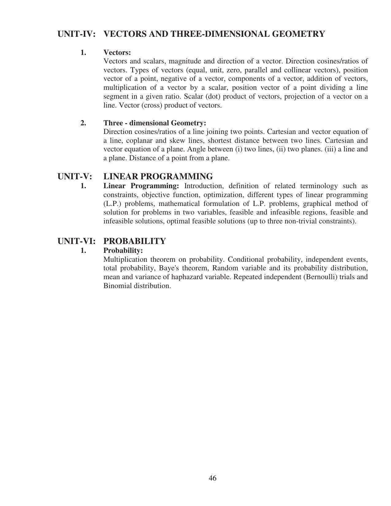 UBSE Class 12 Syllabus - Page 46