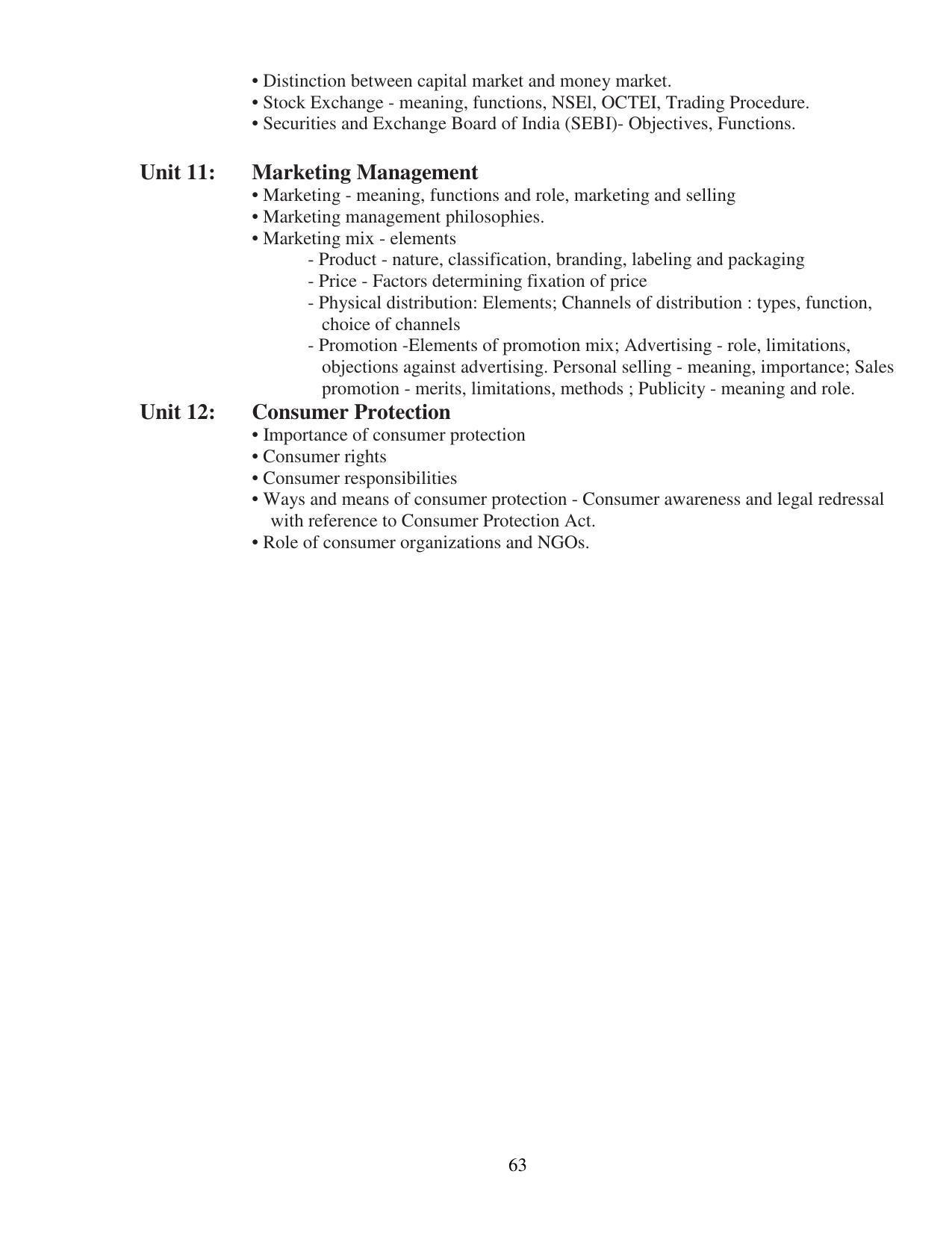 UBSE Class 12 Syllabus - Page 63
