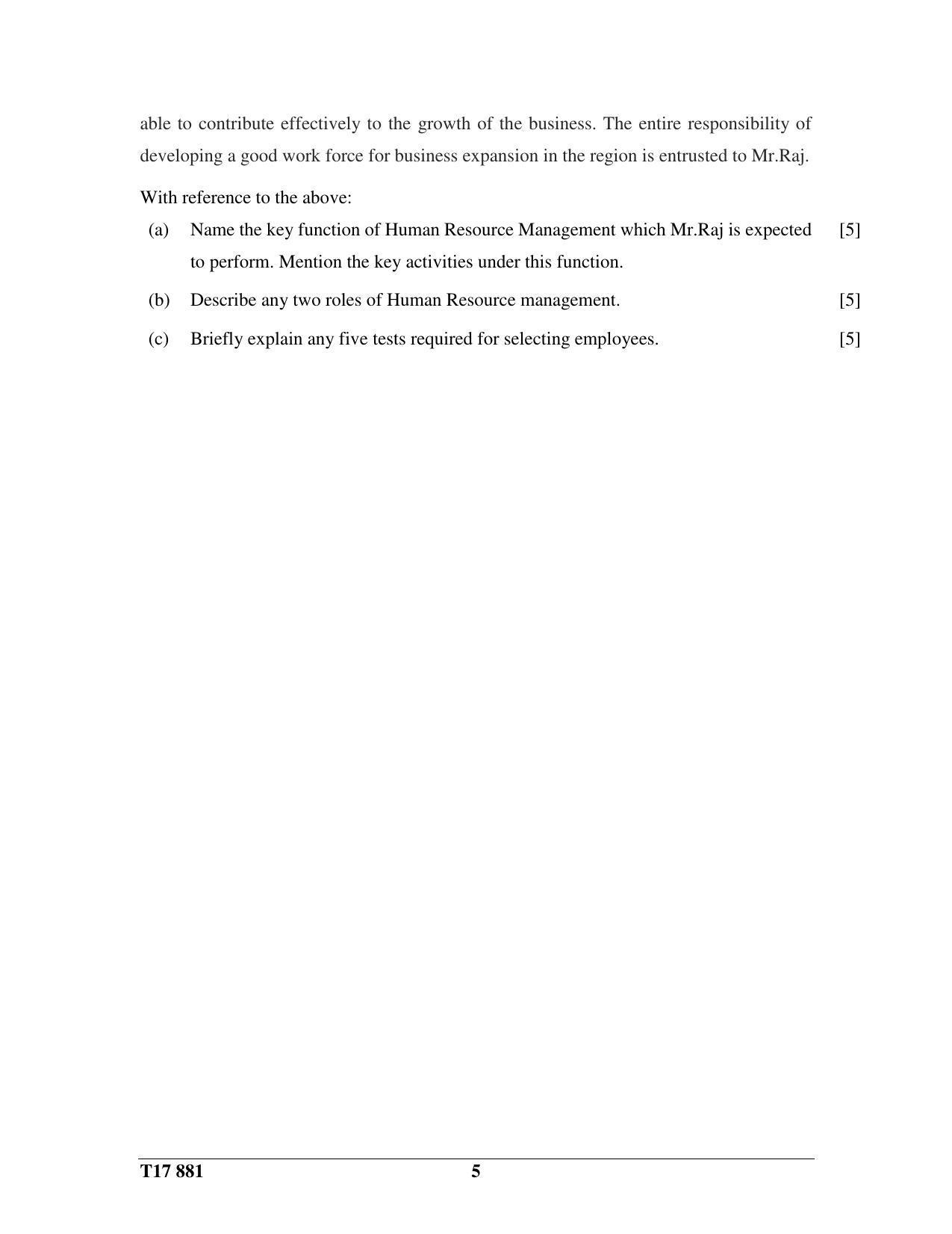 ICSE Class 10 COMMERCIAL APPLICATIONS 2017 Question Paper - Page 5