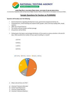 JEE Main 2020 Sample Paper 2 Planning Section