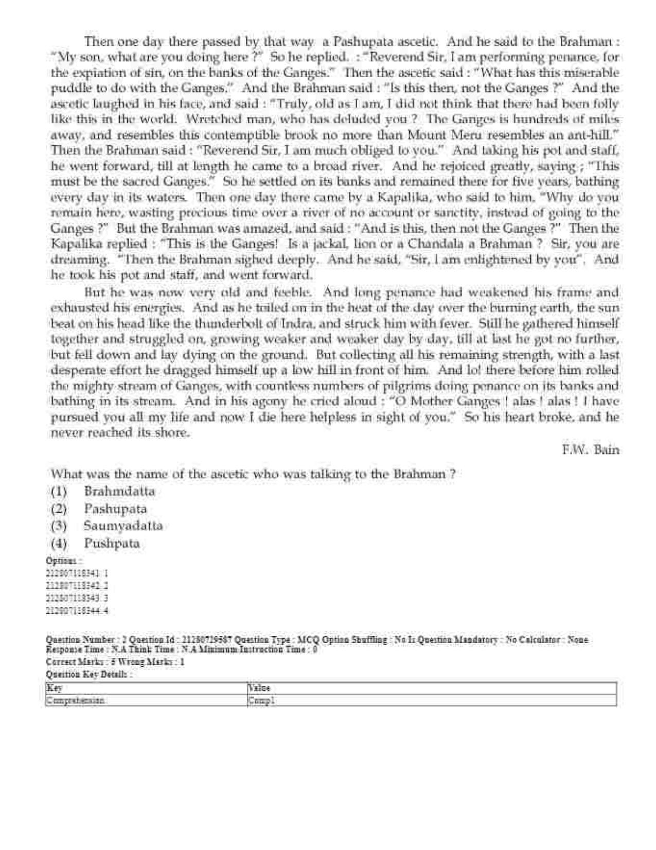 CUET 2023 Domestic Shift 1 Question Papers - 21 June 2023 - Page 2