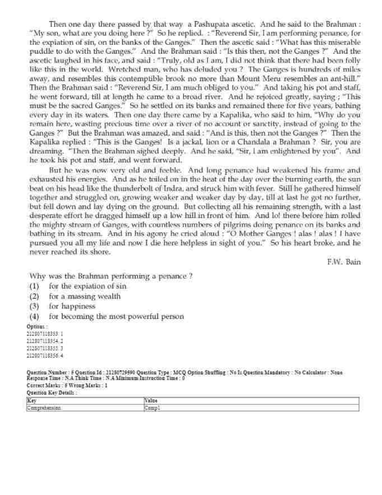 CUET 2023 Domestic Shift 1 Question Papers - 21 June 2023 - Page 5