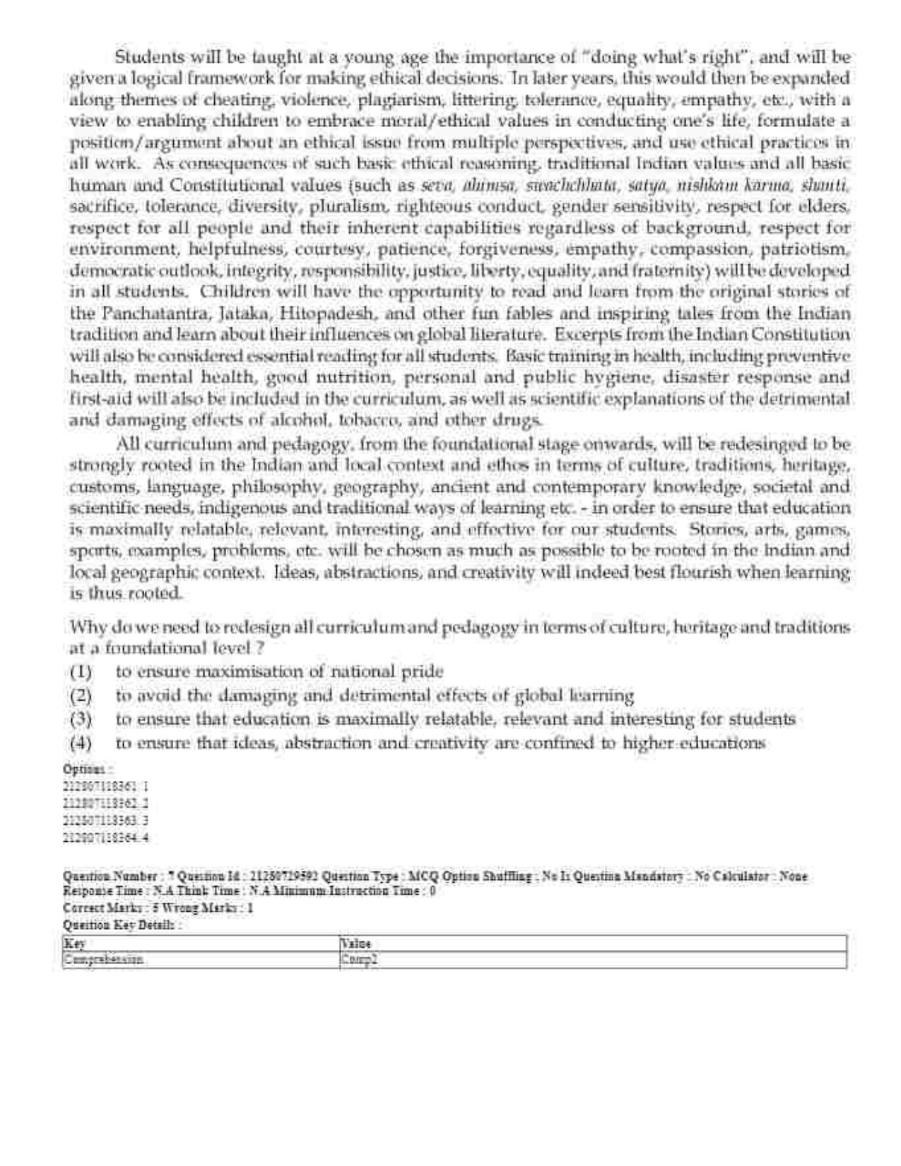 CUET 2023 Domestic Shift 1 Question Papers - 21 June 2023 - Page 7