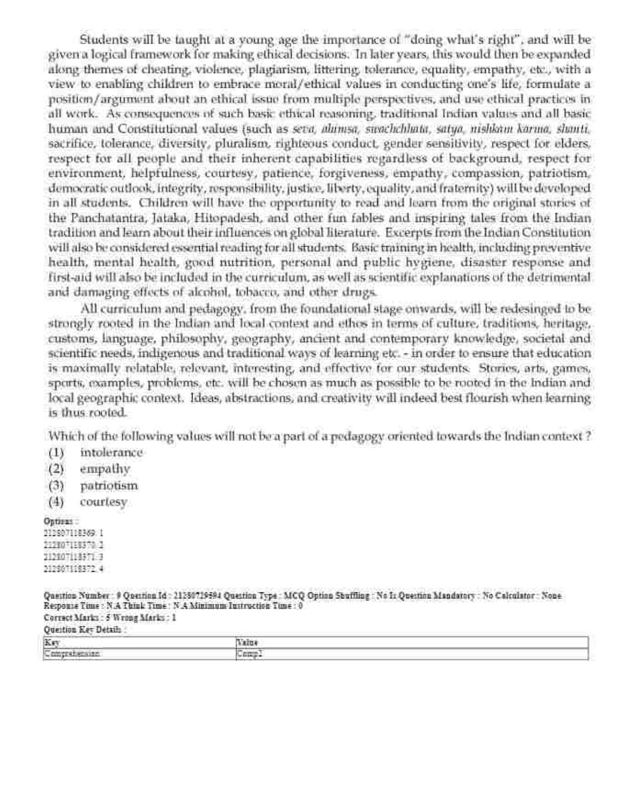 CUET 2023 Domestic Shift 1 Question Papers - 21 June 2023 - Page 9