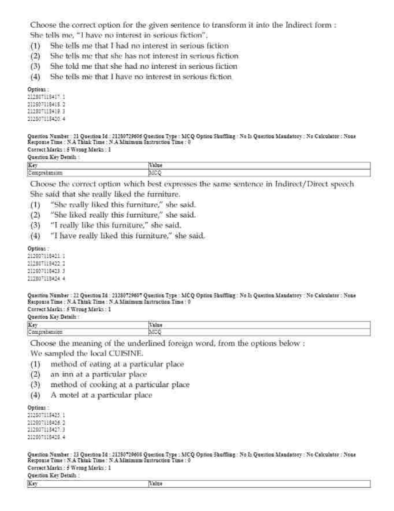 CUET 2023 Domestic Shift 1 Question Papers - 21 June 2023 - Page 17