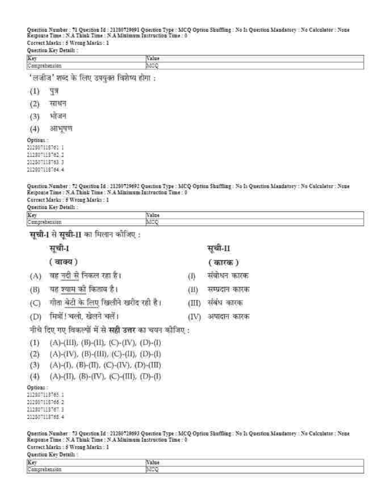CUET 2023 Domestic Shift 1 Question Papers - 21 June 2023 - Page 43