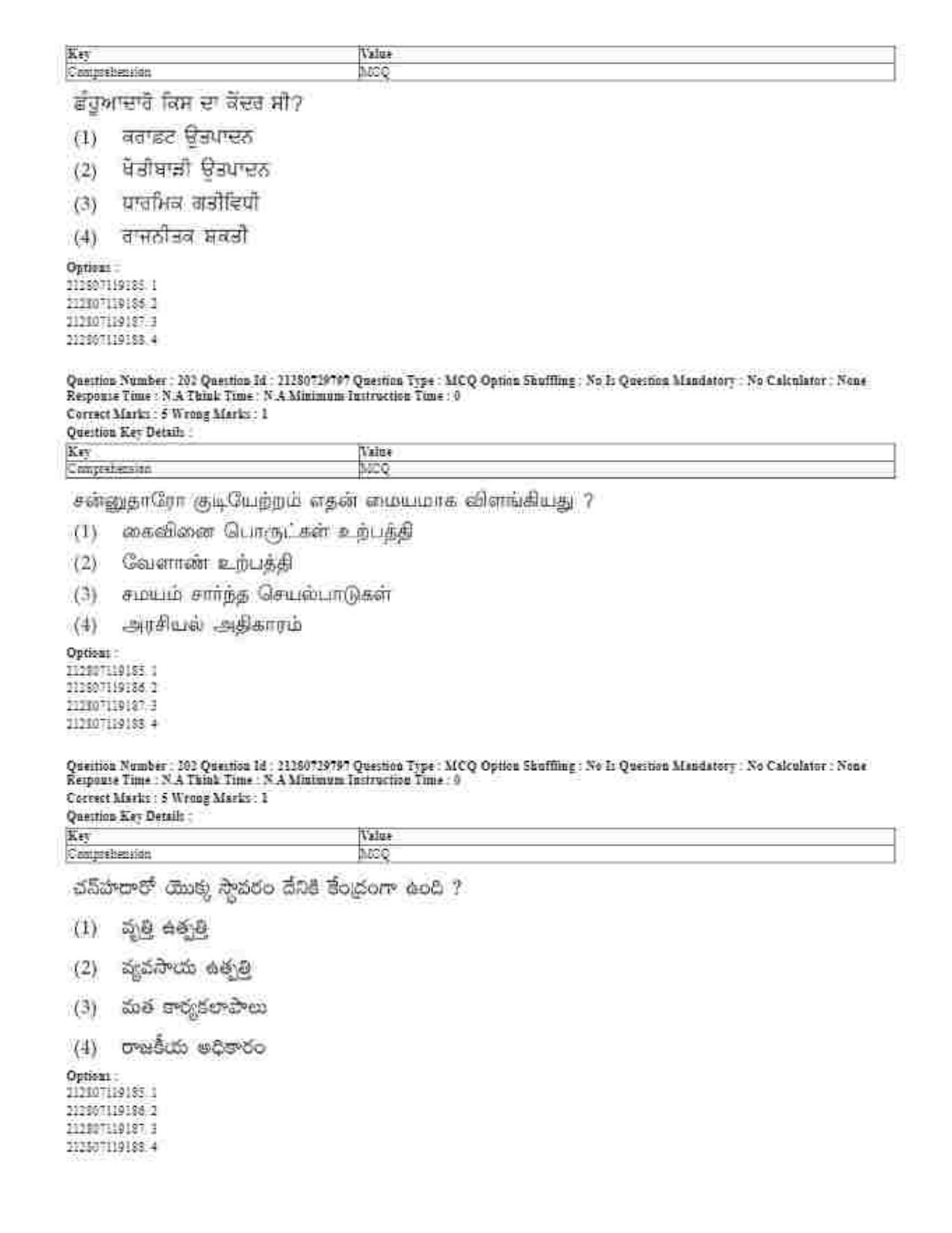 CUET 2023 Domestic Shift 1 Question Papers - 21 June 2023 - Page 125