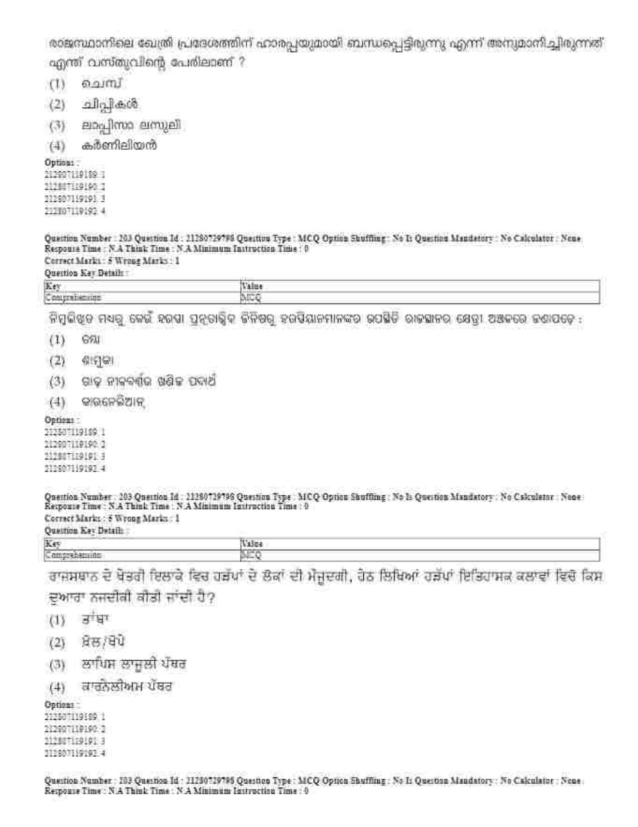 CUET 2023 Domestic Shift 1 Question Papers - 21 June 2023 - Page 129