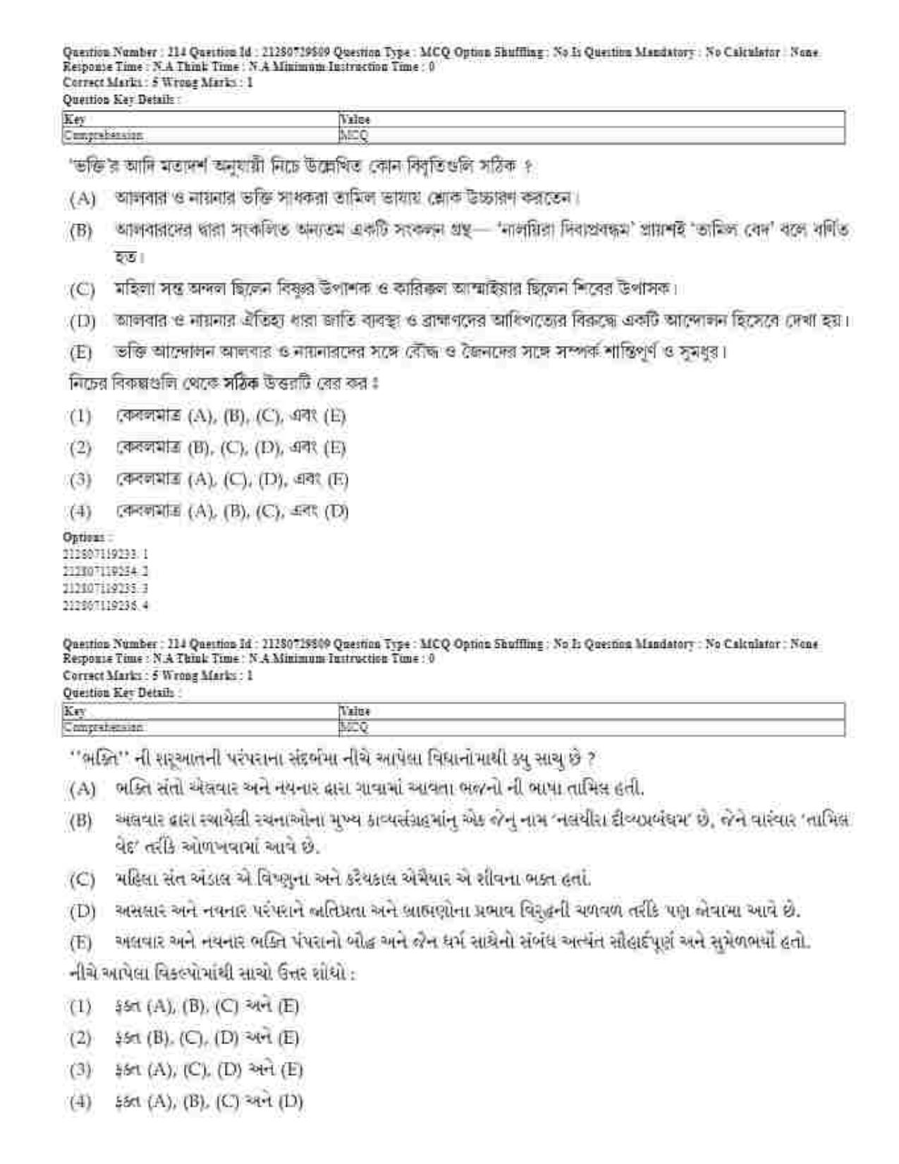 CUET 2023 Domestic Shift 1 Question Papers - 21 June 2023 - Page 183
