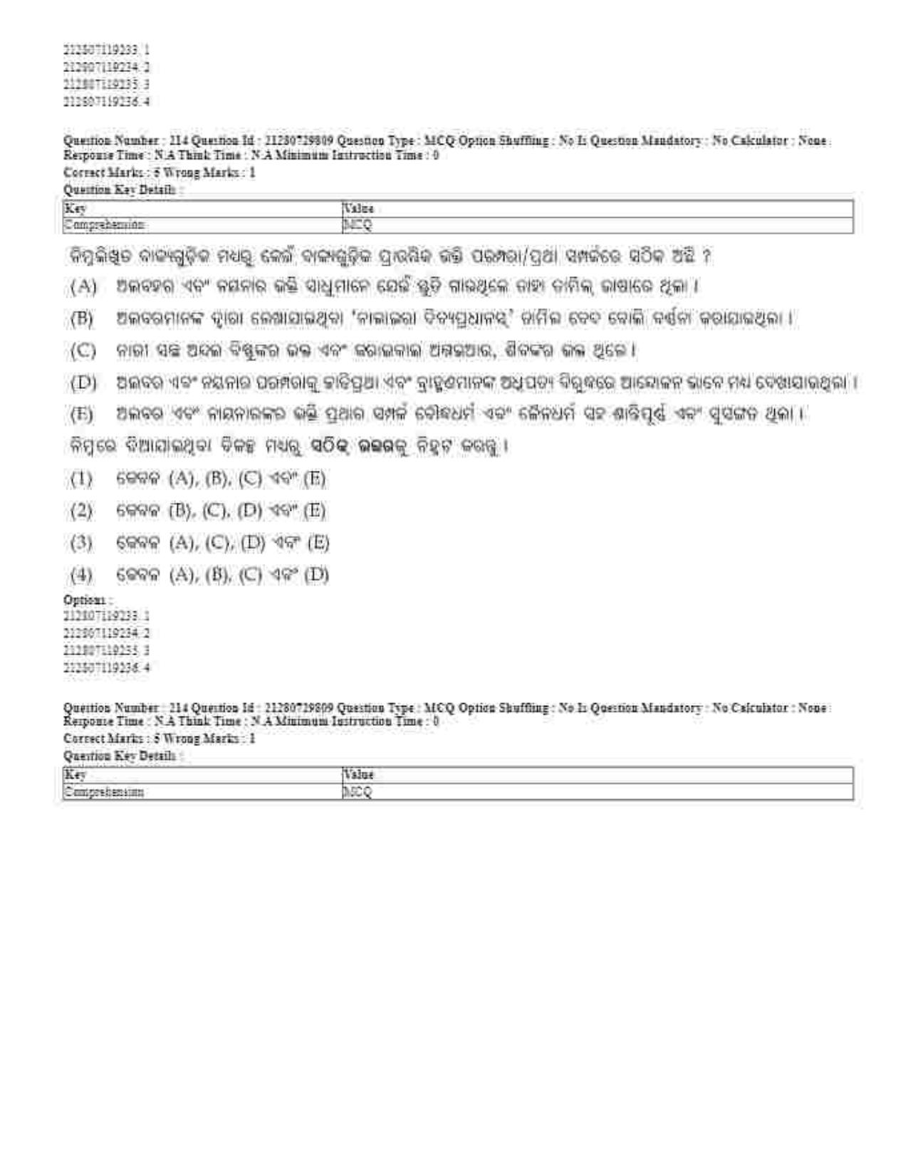 CUET 2023 Domestic Shift 1 Question Papers - 21 June 2023 - Page 186