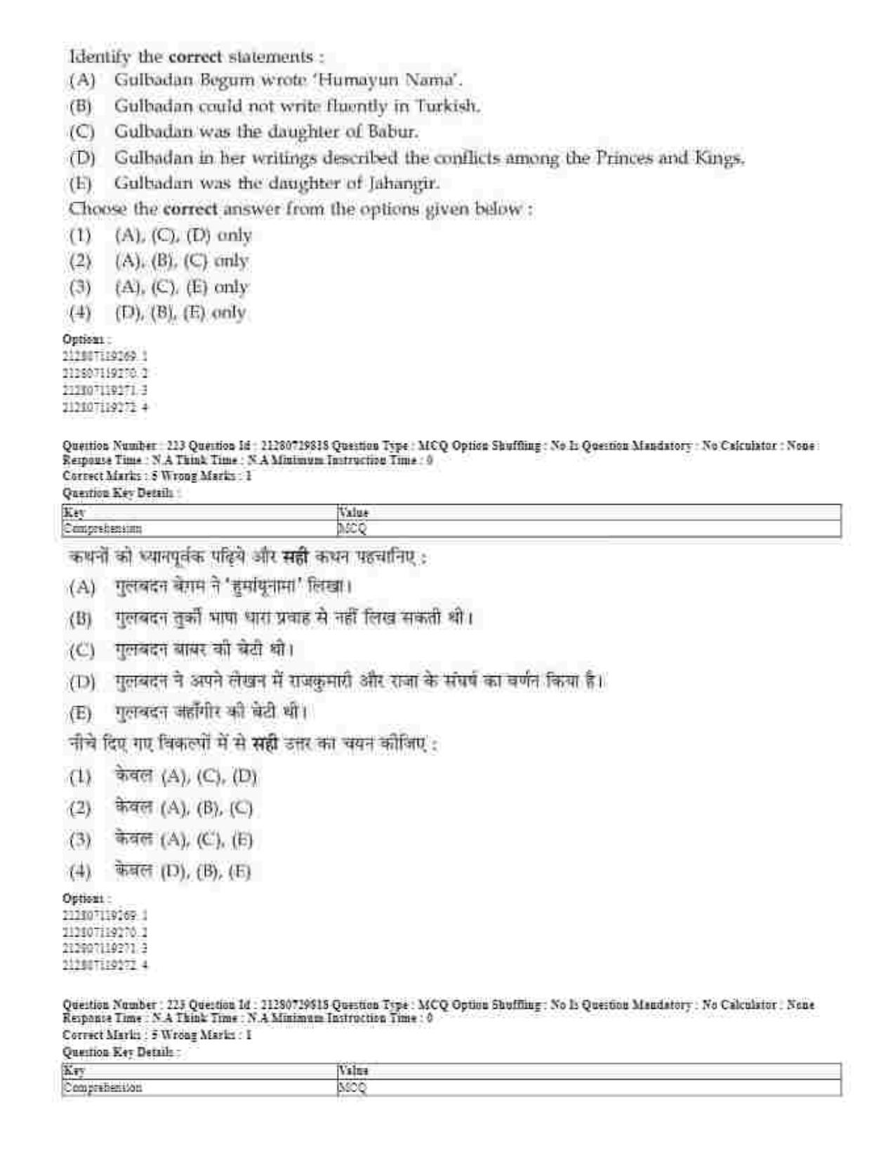 CUET 2023 Domestic Shift 1 Question Papers - 21 June 2023 - Page 235