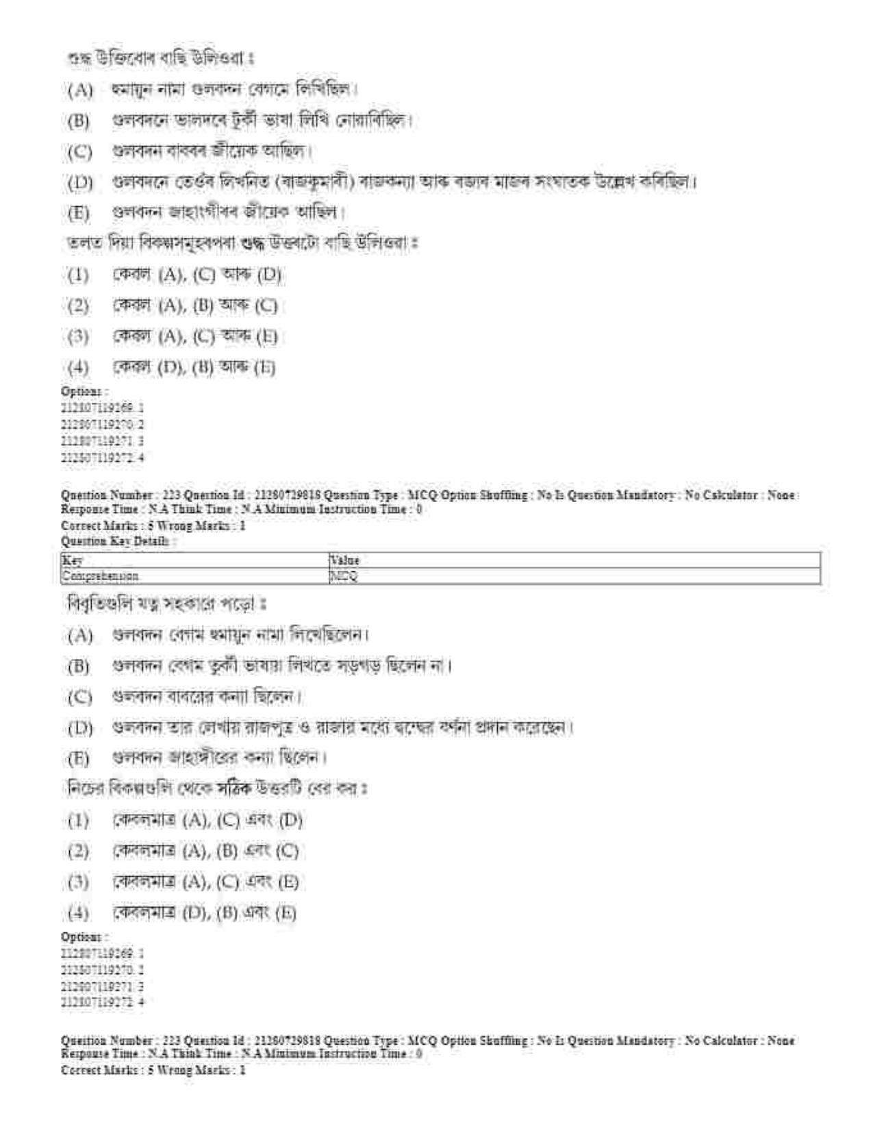 CUET 2023 Domestic Shift 1 Question Papers - 21 June 2023 - Page 236