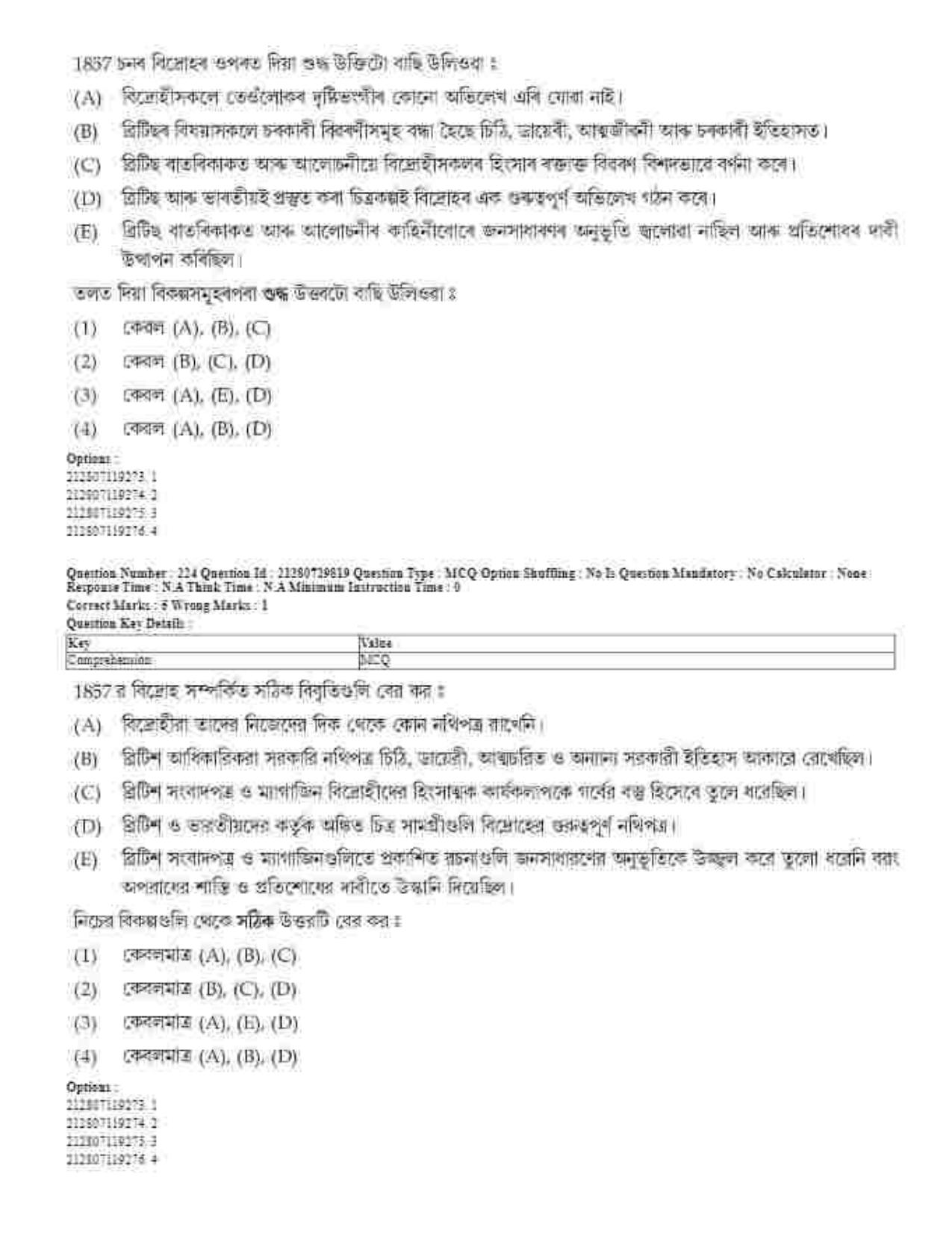 CUET 2023 Domestic Shift 1 Question Papers - 21 June 2023 - Page 244
