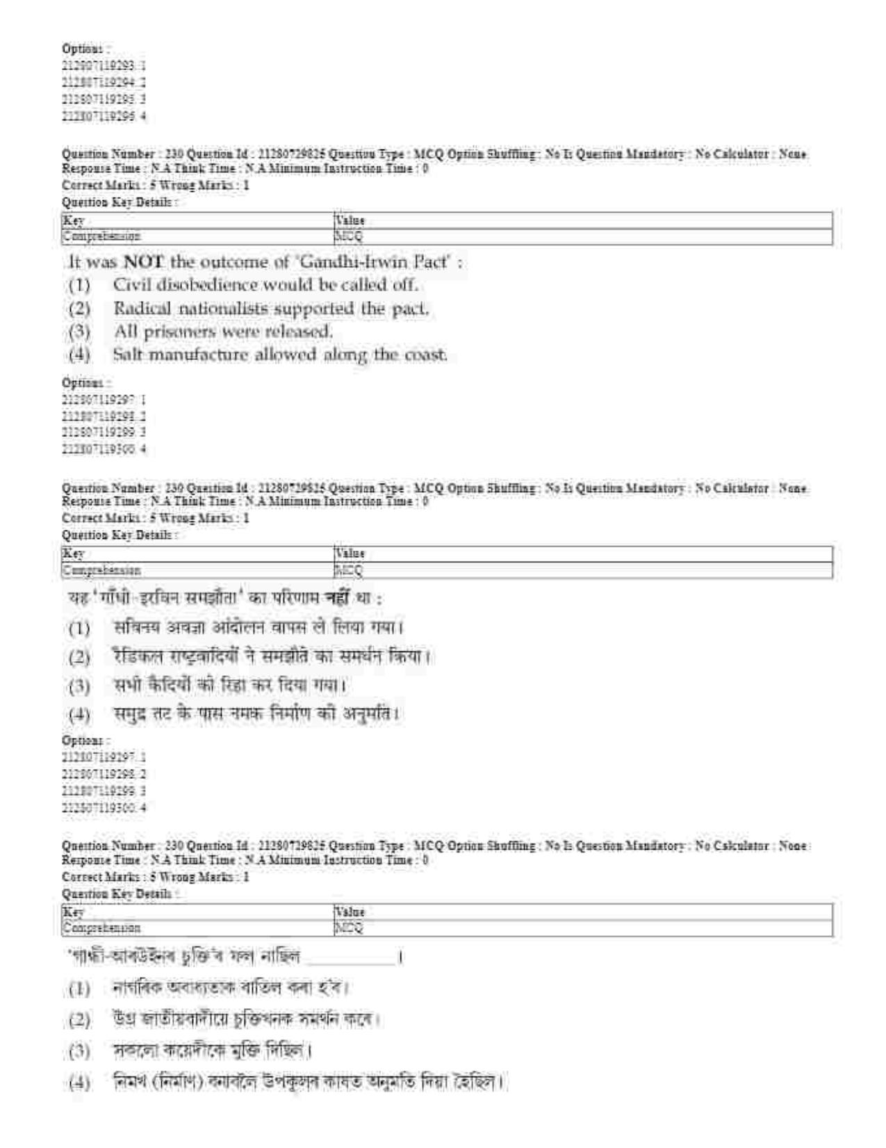 CUET 2023 Domestic Shift 1 Question Papers - 21 June 2023 - Page 283