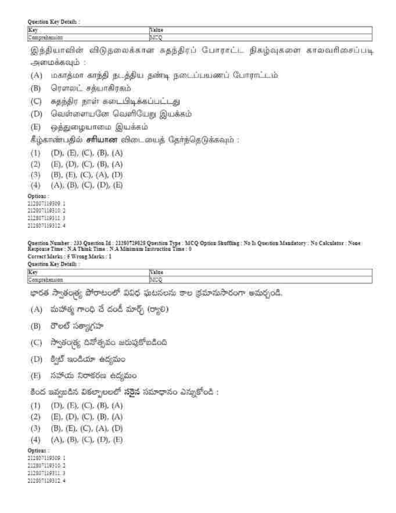 CUET 2023 Domestic Shift 1 Question Papers - 21 June 2023 - Page 302