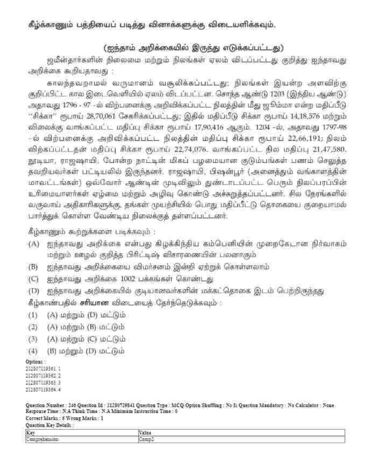 CUET 2023 Domestic Shift 1 Question Papers - 21 June 2023 - Page 422