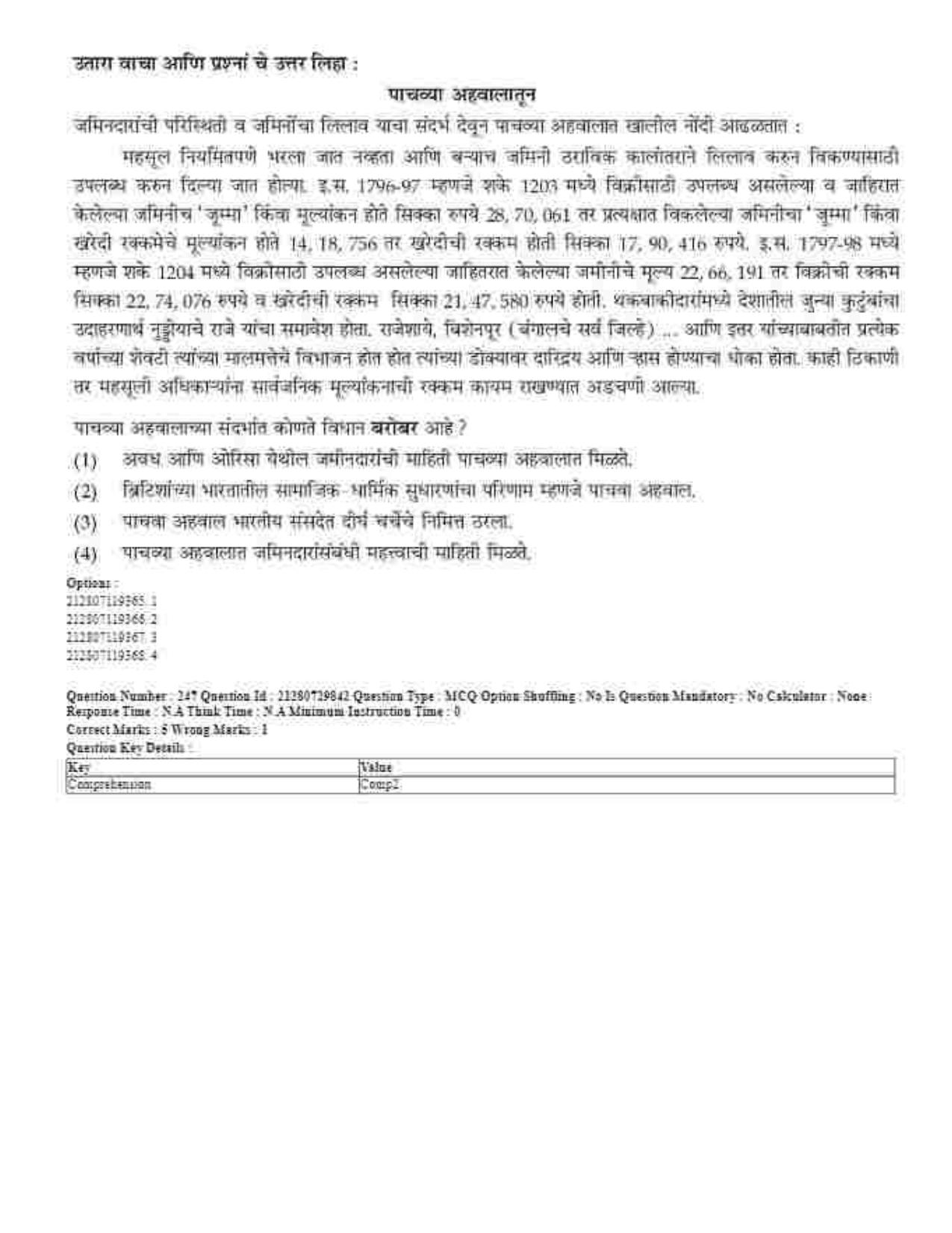 CUET 2023 Domestic Shift 1 Question Papers - 21 June 2023 - Page 431