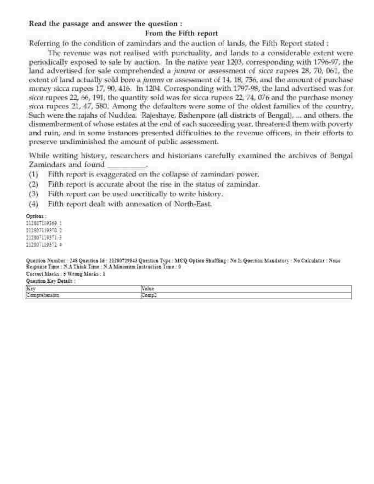 CUET 2023 Domestic Shift 1 Question Papers - 21 June 2023 - Page 438