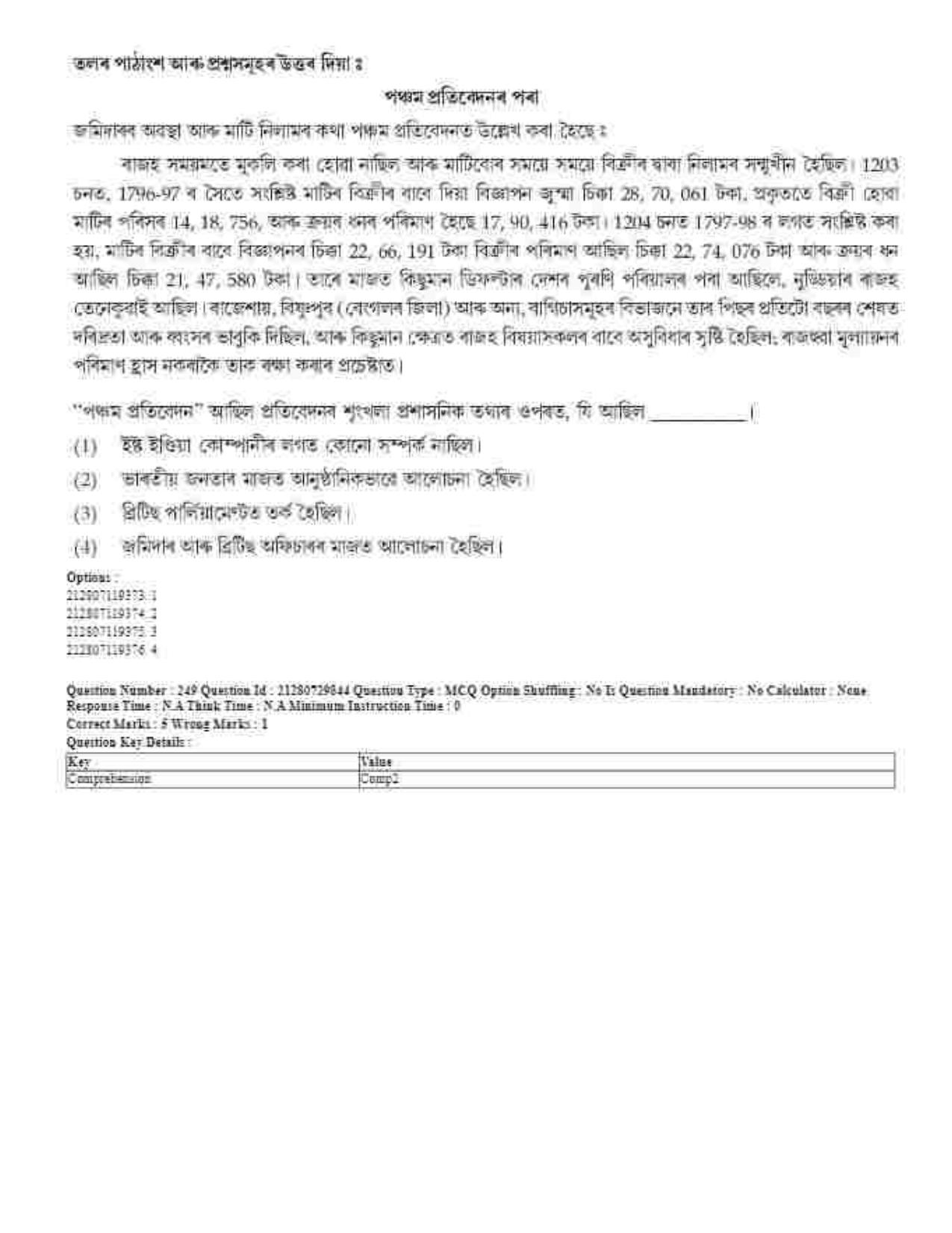 CUET 2023 Domestic Shift 1 Question Papers - 21 June 2023 - Page 453