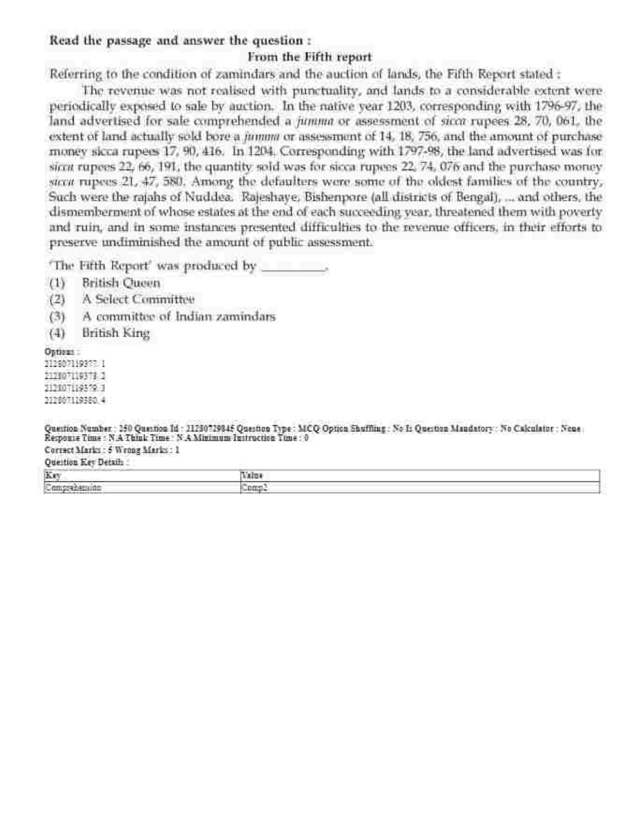 CUET 2023 Domestic Shift 1 Question Papers - 21 June 2023 - Page 464
