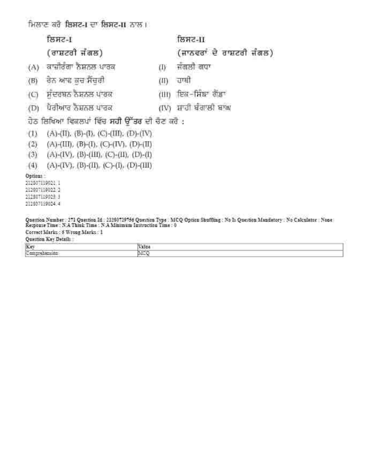 CUET 2023 Domestic Shift 1 Question Papers - 21 June 2023 - Page 588