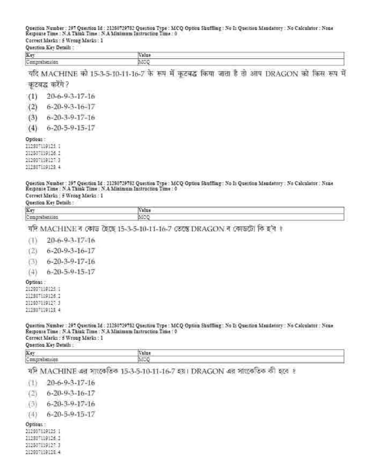 CUET 2023 Domestic Shift 1 Question Papers - 21 June 2023 - Page 715