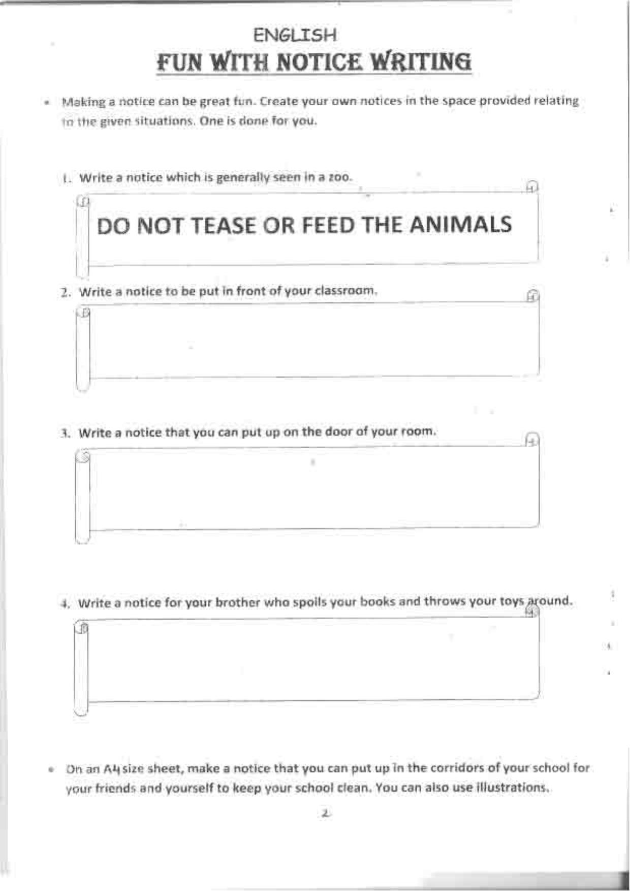 Worksheet for Class 5 English Assignment 56 - Page 2