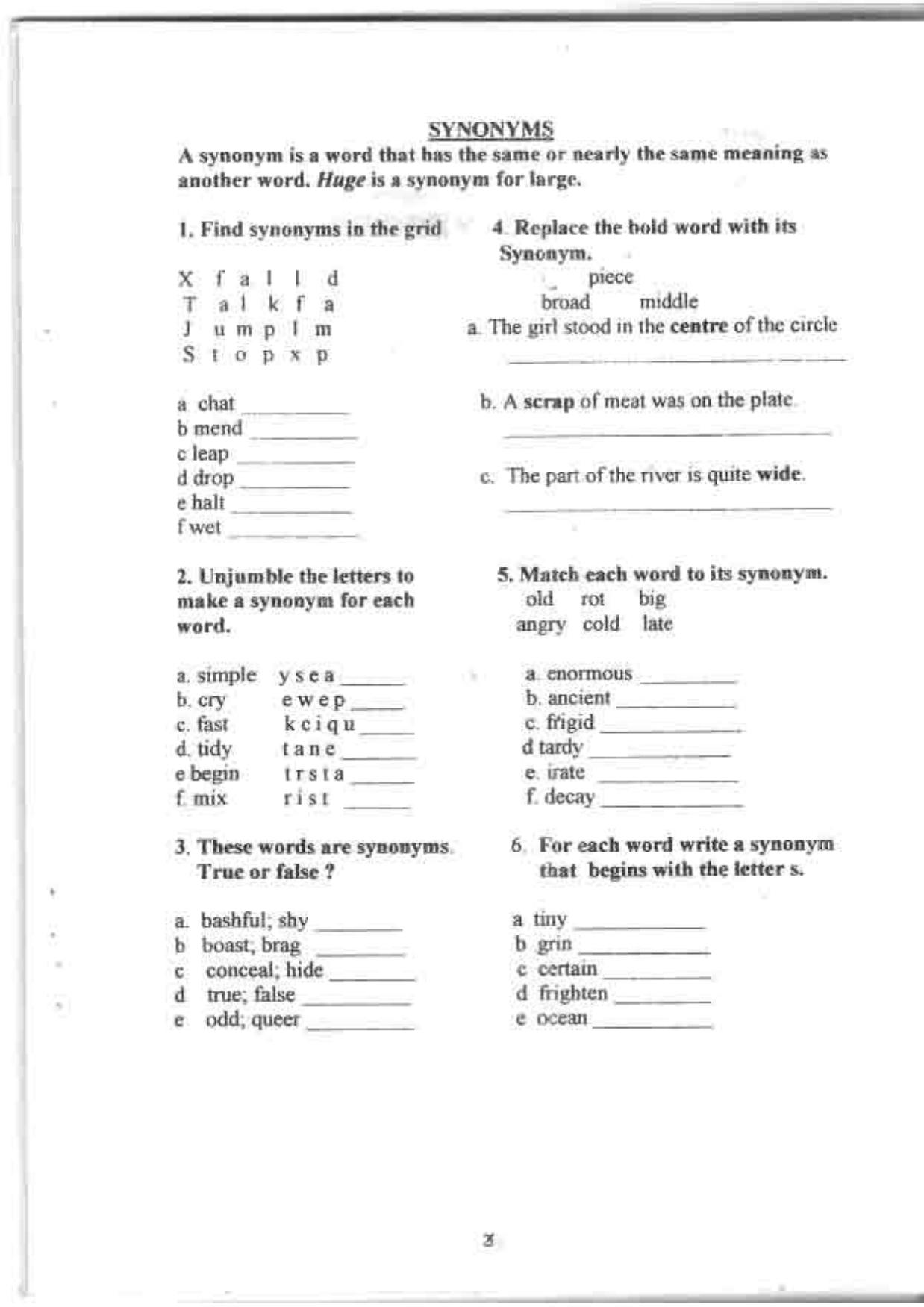 Worksheet for Class 5 English Assignment 56 - Page 3