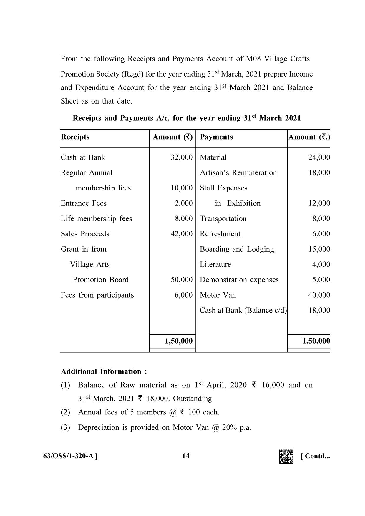 NIOS April 2022 Class 12 Accountancy Question Paper - Page 14
