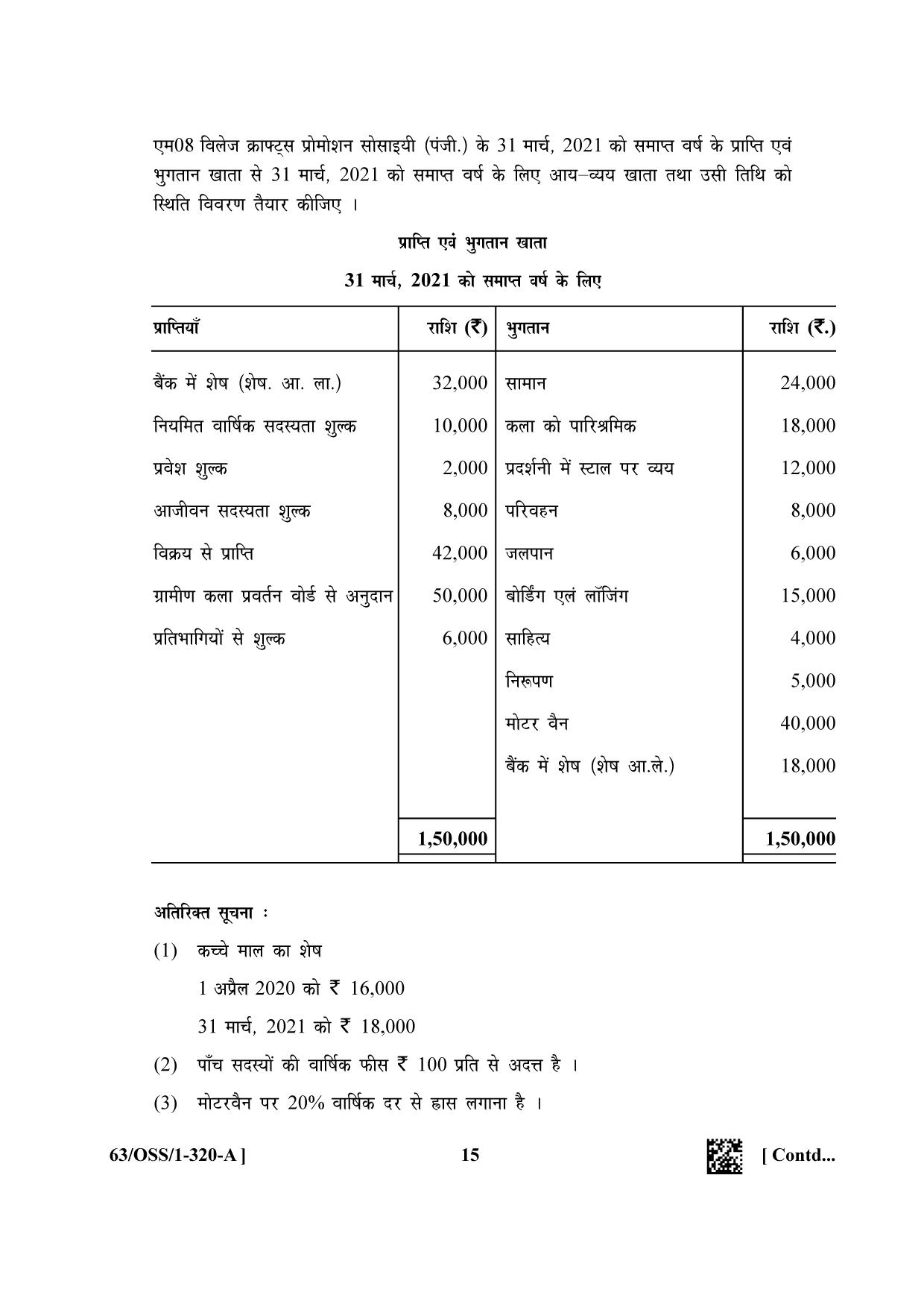 NIOS April 2022 Class 12 Accountancy Question Paper - Page 15