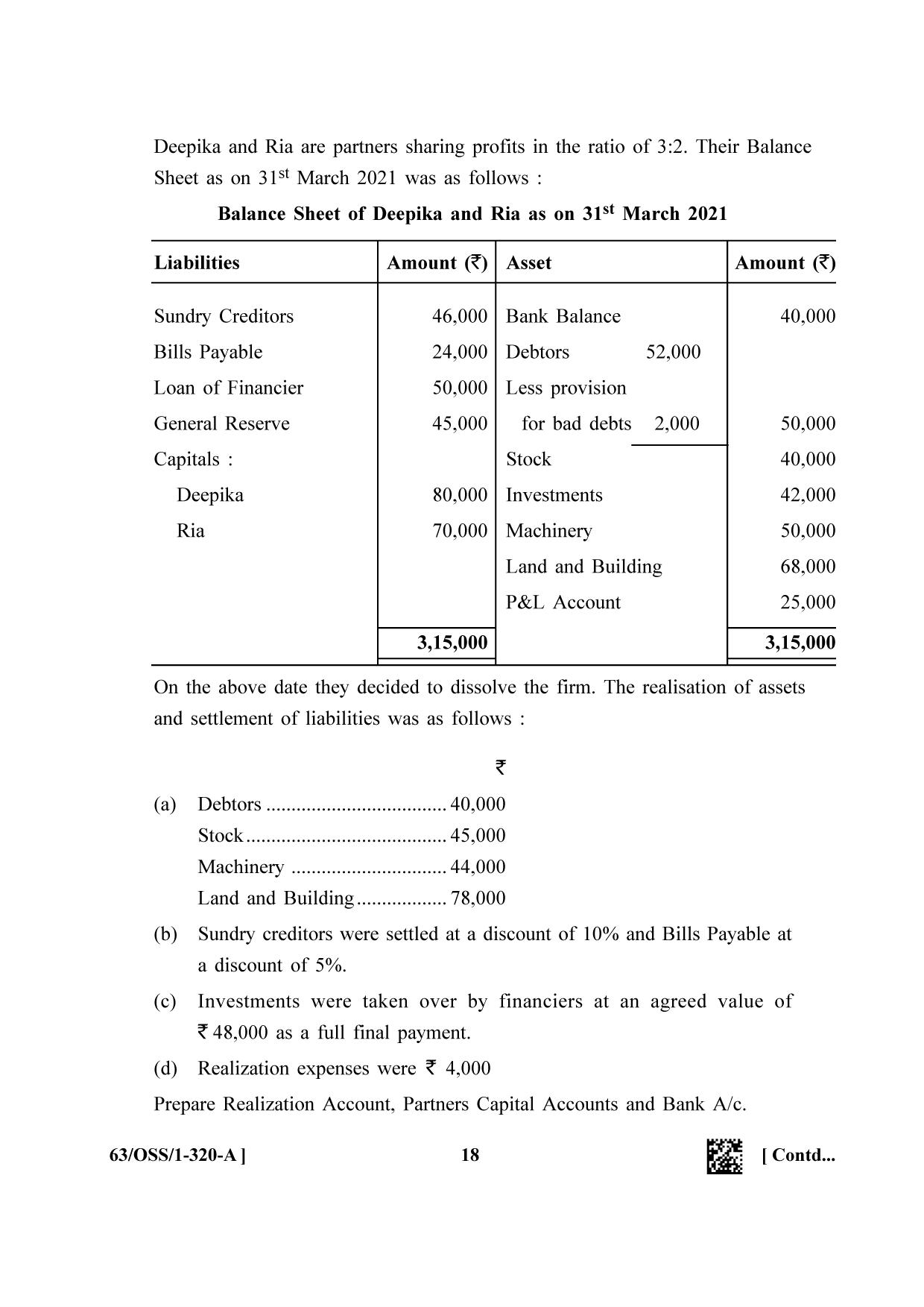 NIOS April 2022 Class 12 Accountancy Question Paper - Page 18
