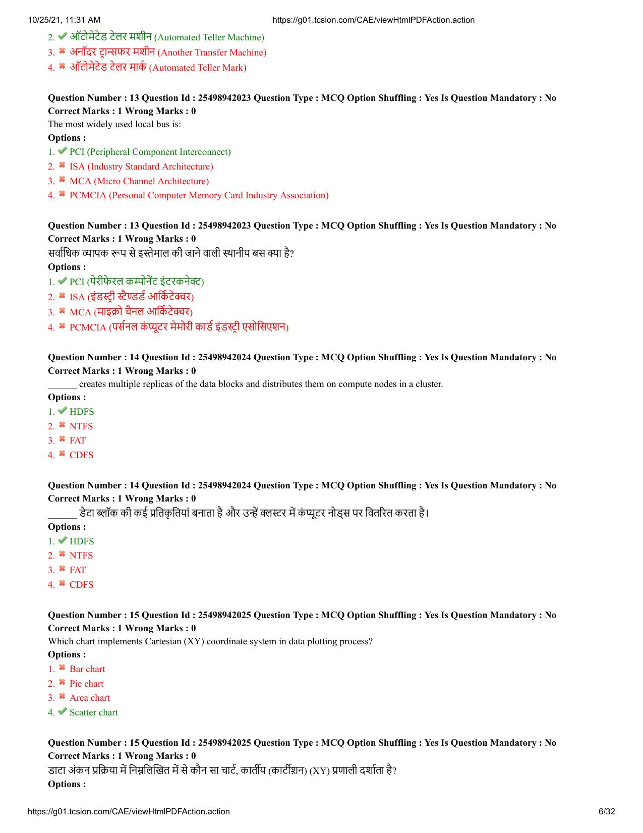 MP CPCT 17 October 2021 Question Paper English Shift 1 - Page 6