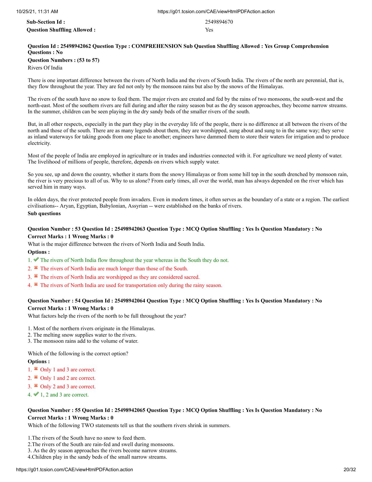 MP CPCT 17 October 2021 Question Paper English Shift 1 - Page 20