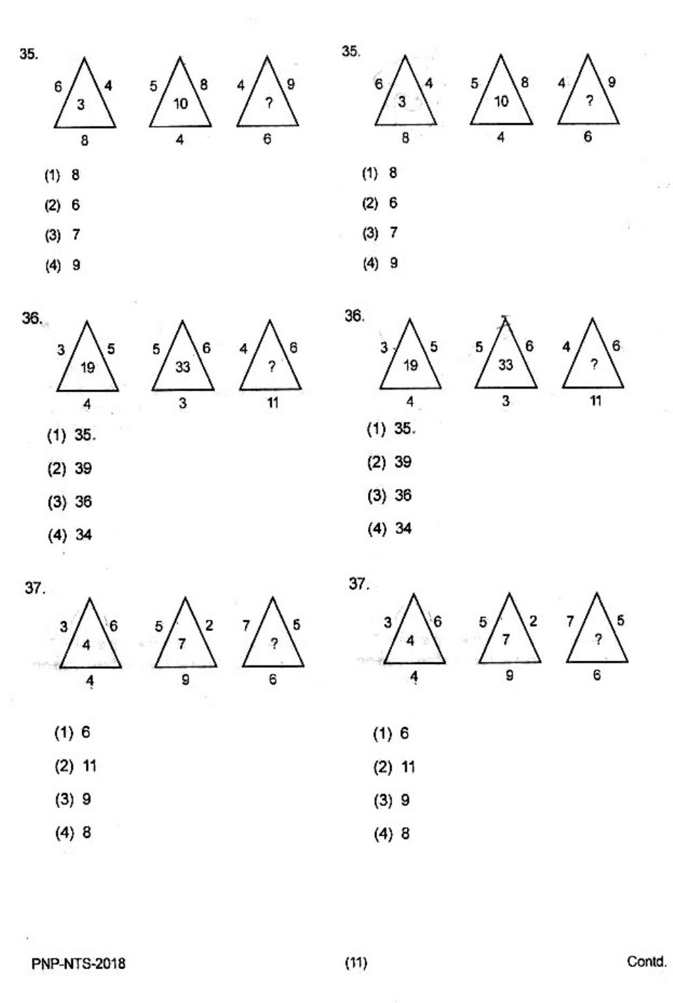 Uttar Pradesh NTSE 2018 SAT, MAT & Lang Question Paper - Page 11