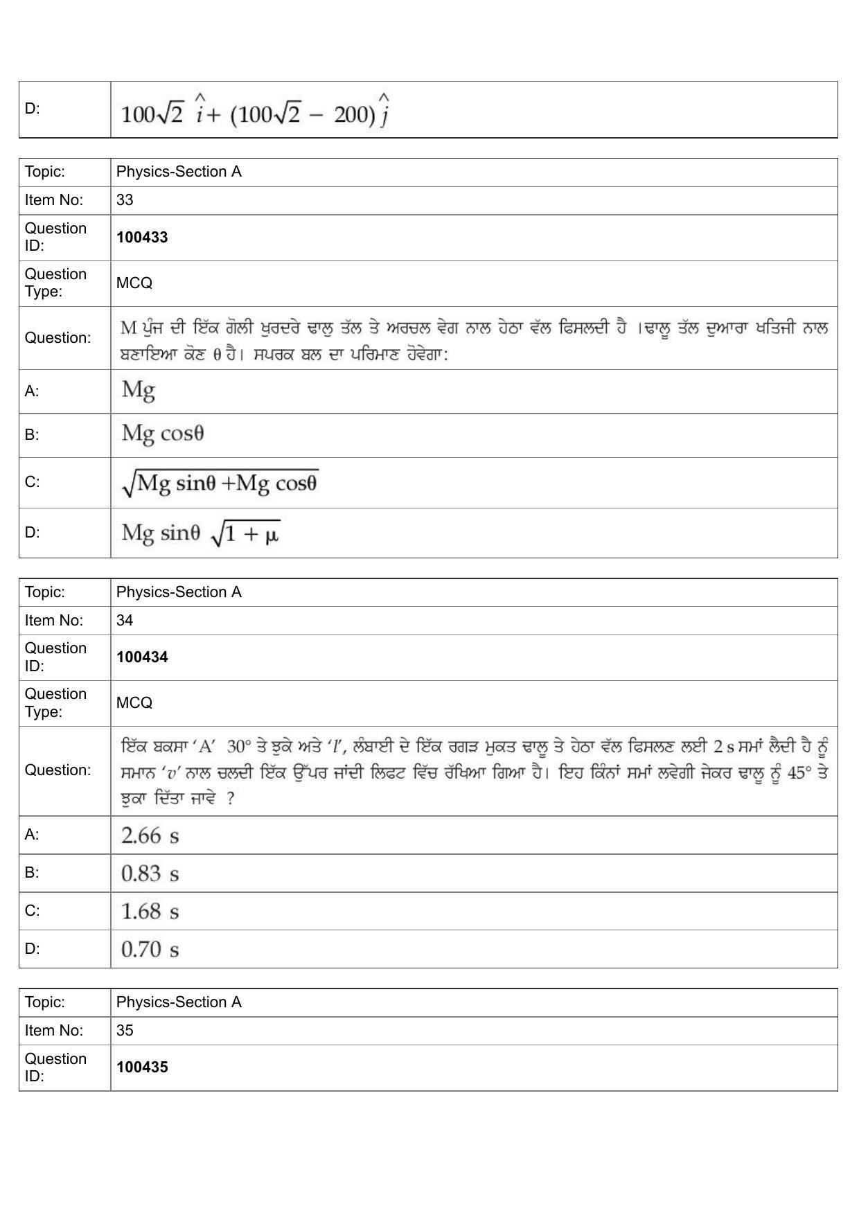 JEE Mains 2022: BTech Punjabi (Shift 2) 27-07-2022 Question Paper - Page 15