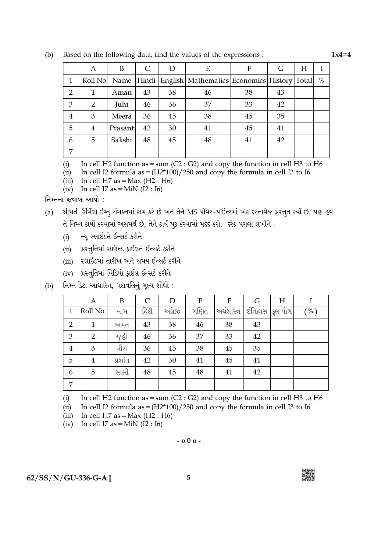 NIOS October 2021 Class 12 Data Entry Operations (Gujarati Medium) Question Paper - Page 5