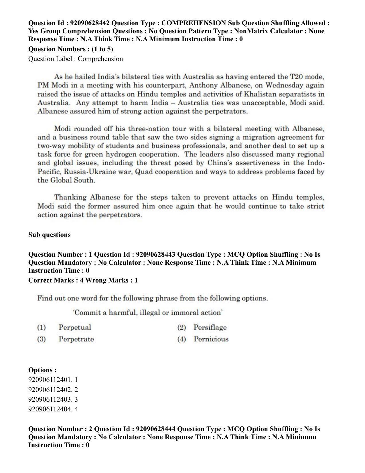 CUET PG 2023: SCQP17 – Life Science (Eng) - Shift 2 (27-06-2023) Question Paper - Page 2