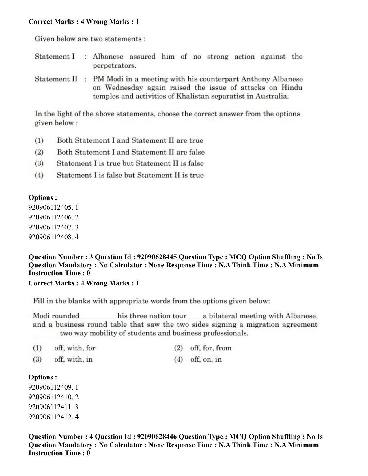 CUET PG 2023: SCQP17 – Life Science (Eng) - Shift 2 (27-06-2023) Question Paper - Page 3