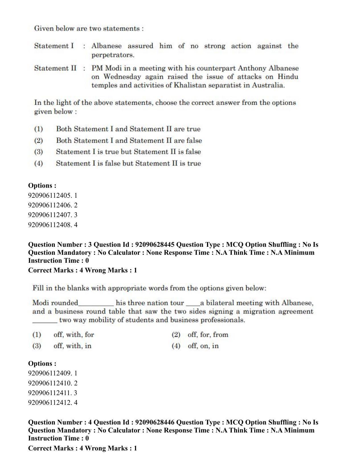 CUET PG 2023: SCQP17 – Life Science (Eng) - Shift 2 (27-06-2023) Question Paper - Page 6
