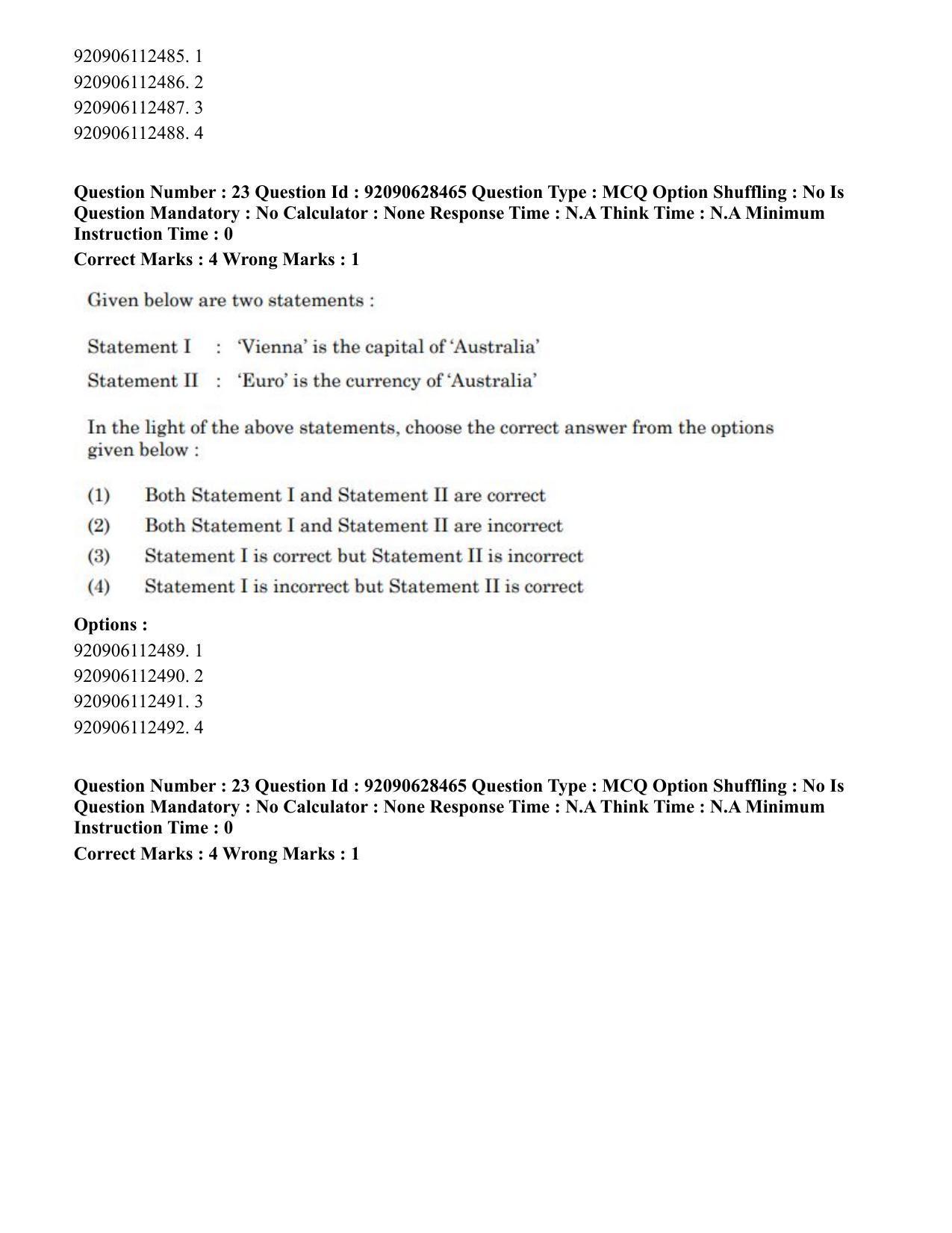 CUET PG 2023: SCQP17 – Life Science (Eng) - Shift 2 (27-06-2023) Question Paper - Page 23