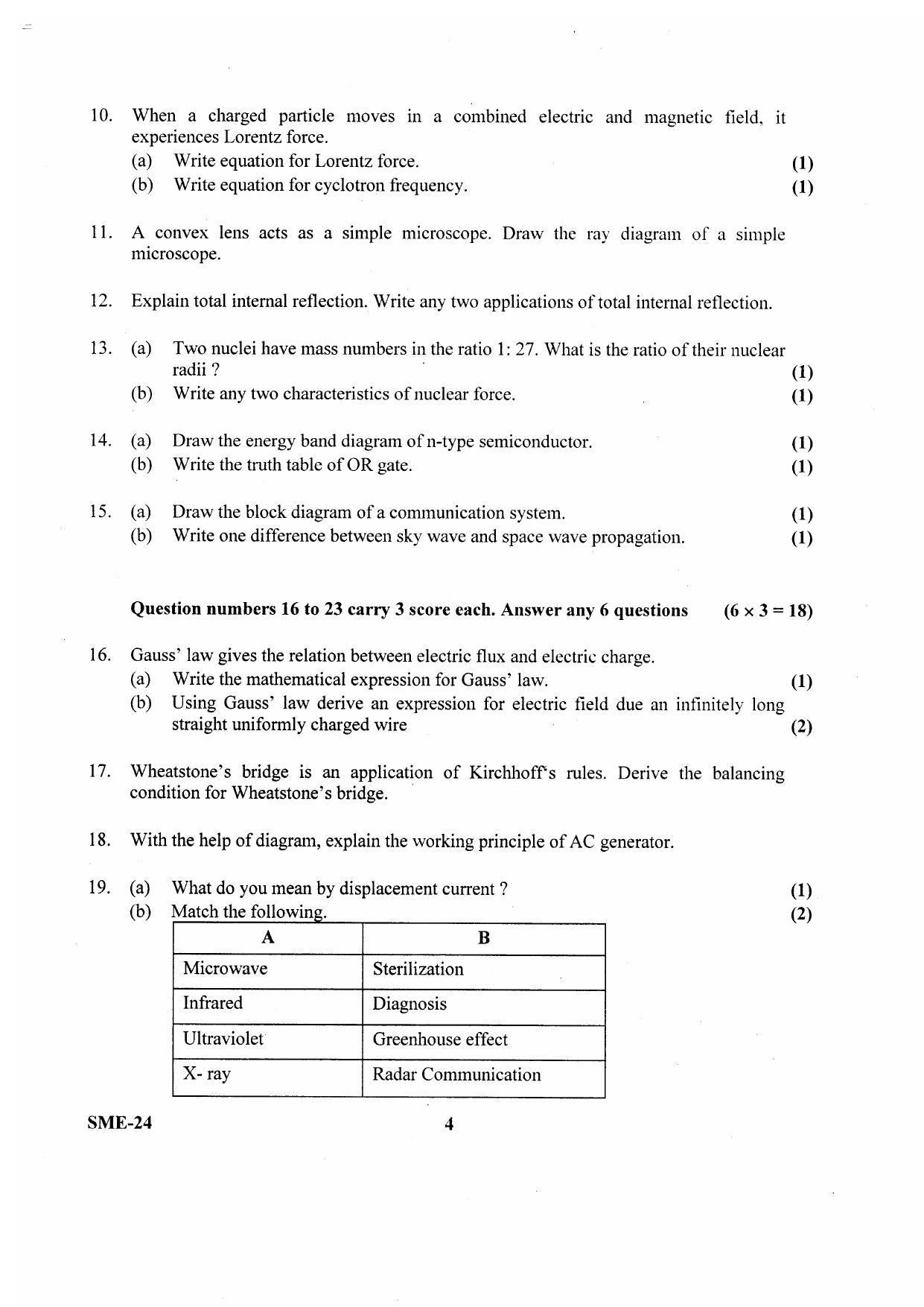 Kerala Plus Two 2020 Physics Model Question Paper - Page 3