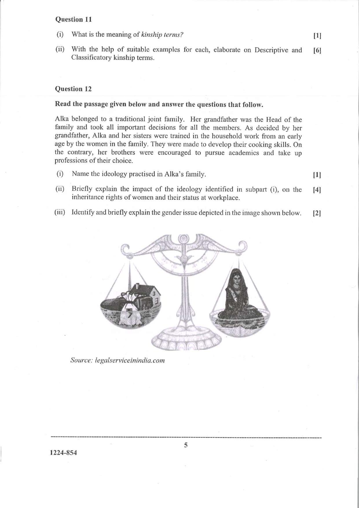 ISC Class 12 Sociology 2024 Question Paper - Page 5