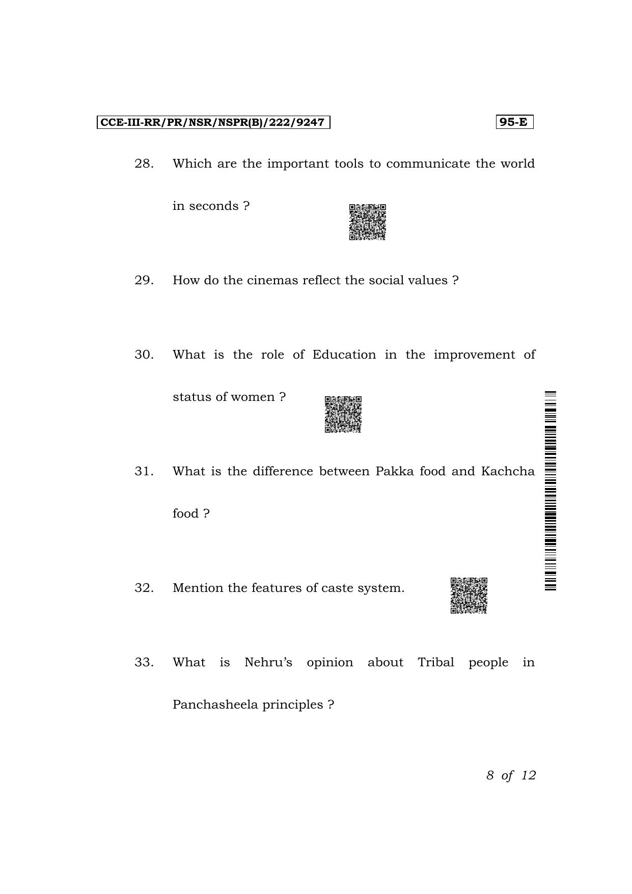 Karnataka SSLC Sociology (English Medium) Exam 3 Question Paper 2024 (B Version) - Page 8
