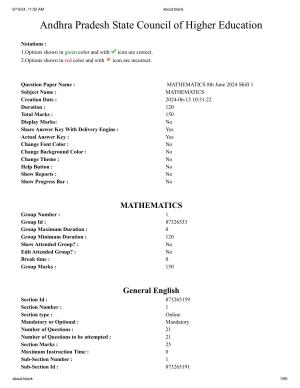 AP EDCET 2024 Mathematics Question Paper with Answer Key (English)