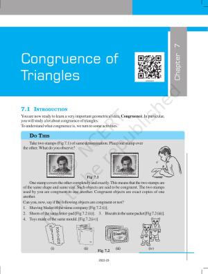 NCERT Book for Class 7 Maths: Chapter 7-Congruence of Triangles