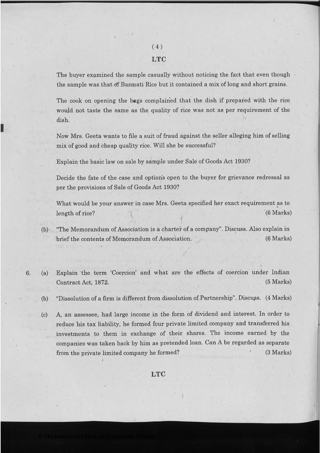 CA Foundation December 2019 Question Paper - Paper 2 (Business Laws and Business Correspondence and Reporting) - Page 4