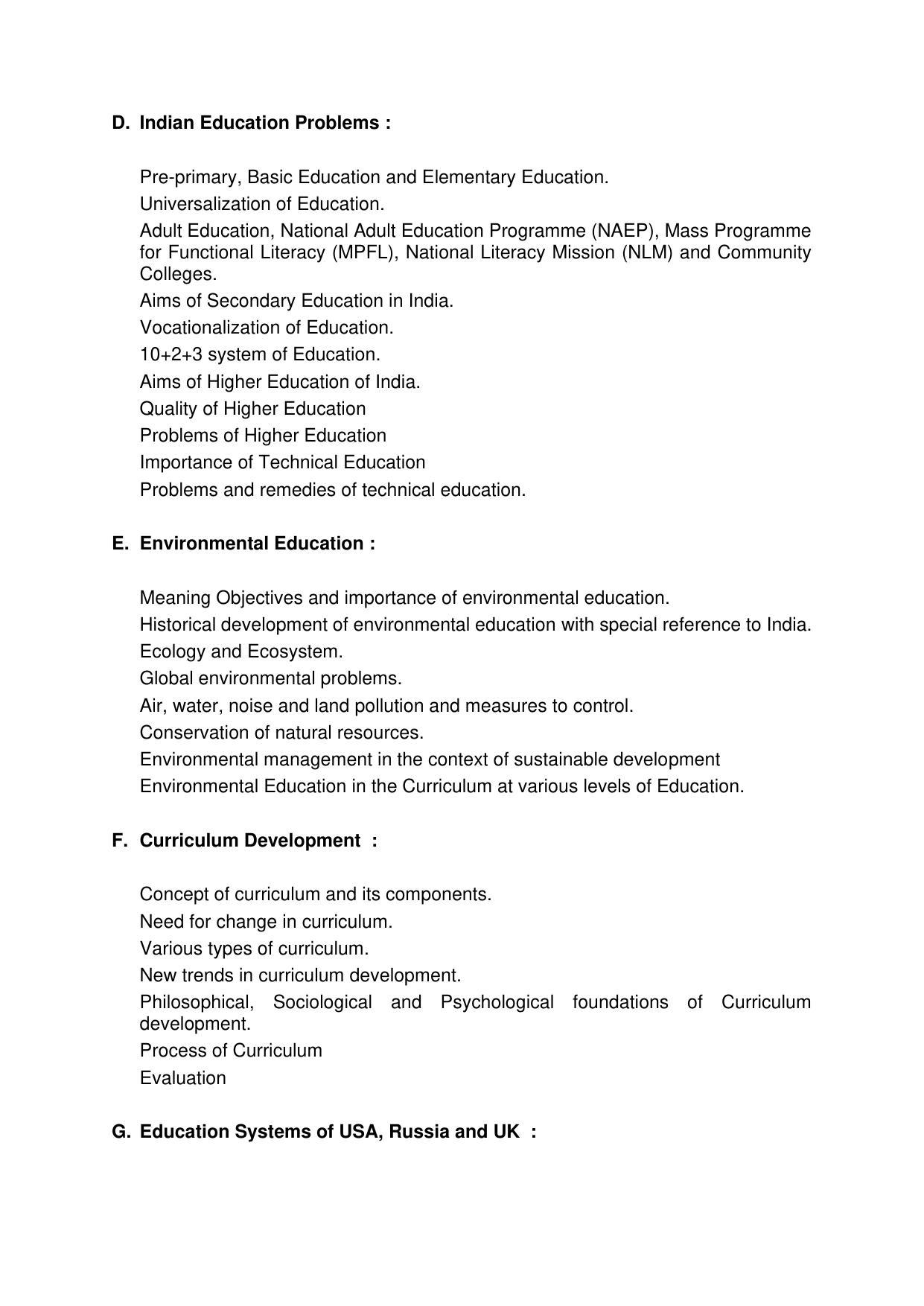 AMU Entrance Exam: M.A. Education Syllabus - Page 2